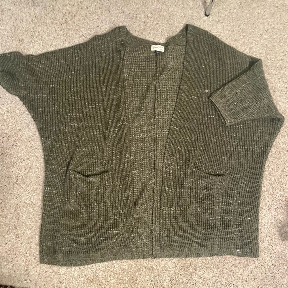 Loose weave open cardigan